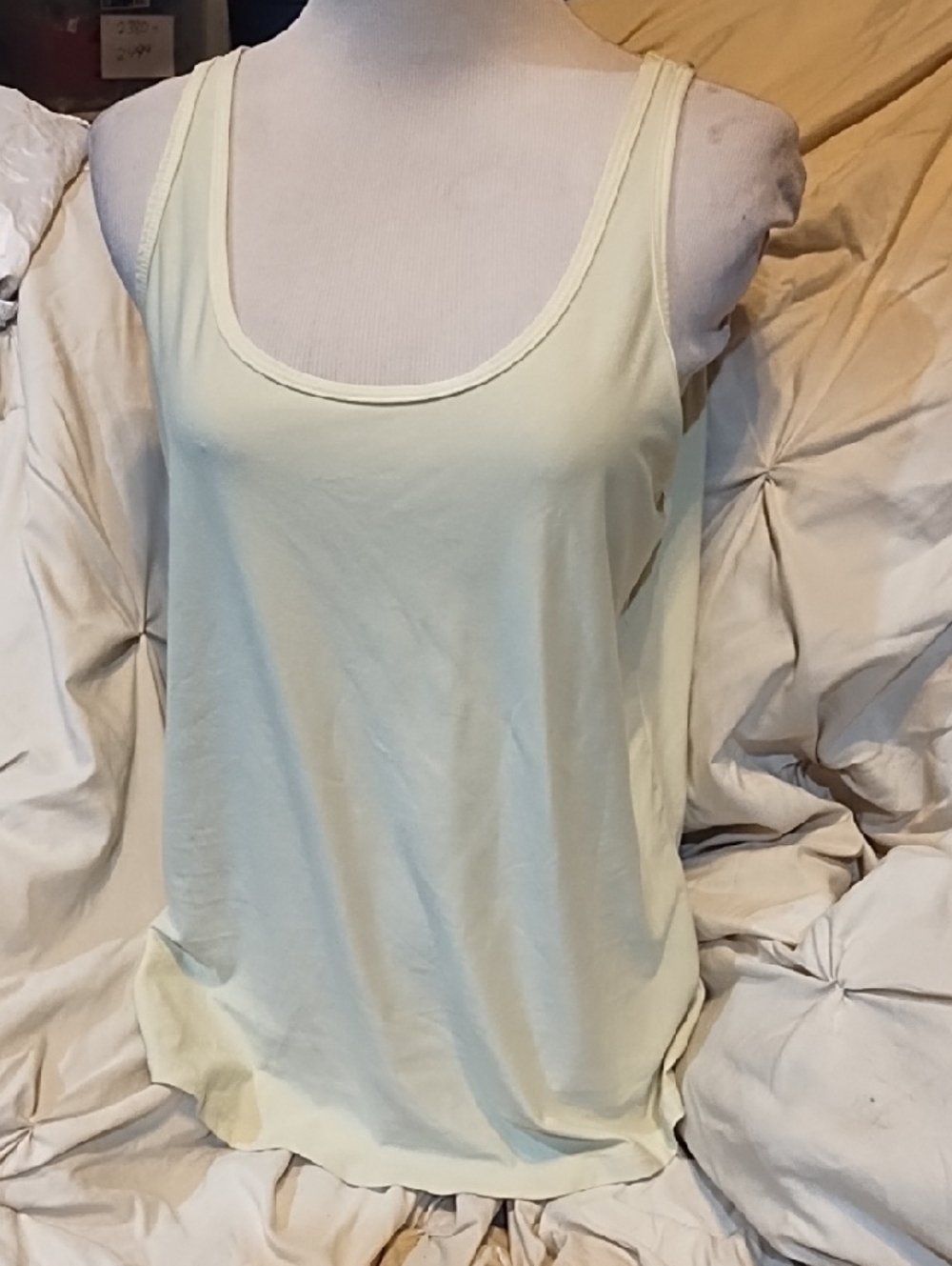 No Boundaries Light Cream Scoop Neck Tank Top